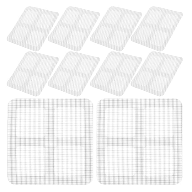 GOOHOCHY 100 pegatinas de malla cuadradas para atrapar pelos, desagüe de ducha, desagüe de suelo de baño, adhesivo para residuos de pelo, filtro antibloqueo