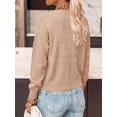 thumbnail image 3 of BTFBM V Neck Cardigan Sweaters for Women 2026 | Long Sleeve Knit Sweater, Button Down Shrug Tops, Open Front, Lightweight Cardigans, Business Casual Outfits,Fall Winter Clothing, 3 of 8