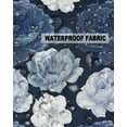 thumbnail image 4 of Watercolor Blossoms Flowers Outdoor Pillow Covers Set of 2, Decorative Waterproof Throw Pillow Case, Navy Blue and White Cotton Linen Soft Cozy Cushion Pillowcases, 4 of 5
