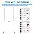 thumbnail image 4 of Tooloton Rolling Whiteboard, 40x24 Inches, Double-Sided, Rolling with Stand, Silver, 4 of 6