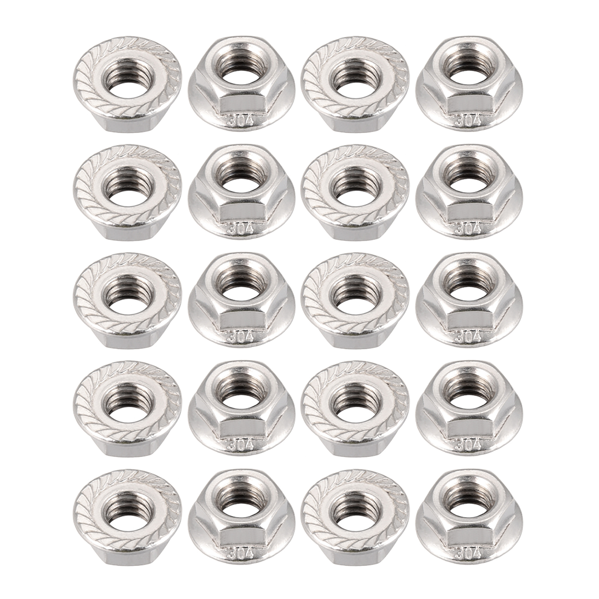 4 Contre-écrous Hexagonaux Dentelés 5/16-18 – Acier Inox 304 – Uxcell