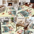 thumbnail image 6 of HELLO Sweet Cheeks Washable Living Room Rugs 6'x9', Flower Cars Cows Pigs Yellow Green Ombre Low Pile Throw Large Area Rug Non-Slip Sturdy Edge Binding Carpet for Dining Room Kitchen Office, 6 of 9