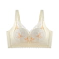 thumbnail image 4 of Lovzfmll Women's Non Steel Ring Style Printed Gathered Middle Button Breathable Underwear Daily Bra, 4 of 6