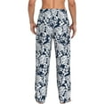 thumbnail image 3 of Uemuo Hawaiian Style Pattern Men's Wide Leg Palazzo Lounge Pants with Pockets Light Weight Loose Comfy Casual Pajama Pants-Small, 3 of 9