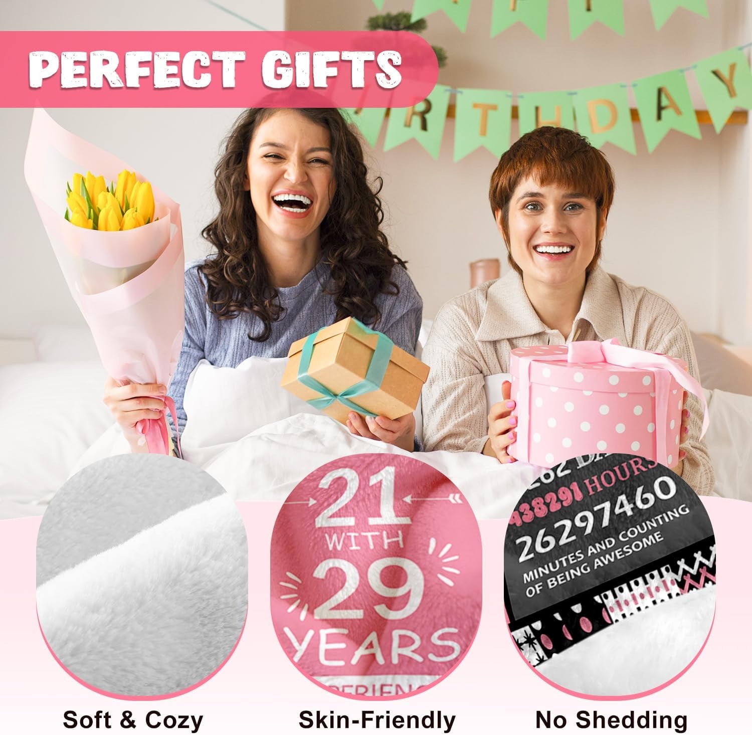 50th Birthday Gifts for Her - 50th Birthday Decorations for Women - 50 Year Old Birthday Gifts - Happy 50th Birthday Gift Ideas for 50 Year Old Woman - 1975 Birthday Decoration Throw Blanket