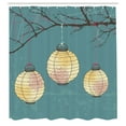 thumbnail image 3 of Ambesonne Teal Shower Curtain, Oriental Hanging on Tree Art, 69"Wx84"L, Pale Yellow Teal, 3 of 5