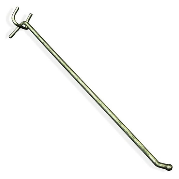 Azar 700812 Metal Hooks - 12 Inch Galvanized Steel Hooks for Pegboard & Slatwall - 50 Pack - Heavy Duty Hooks for Retail Displays, Hanging Accessories, and Organization