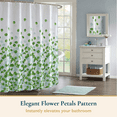 thumbnail image 2 of ComfiTime Rideau de Douche - Rideau de Salle de Bain en Tissu Robuste et Résistant à la Moisissure, Imperméable, Lavable à la Machine, Ourlet Lesté, Motif Floral Rose Petal, 72 Pouces L x 72” H, Vert, 2 of 12