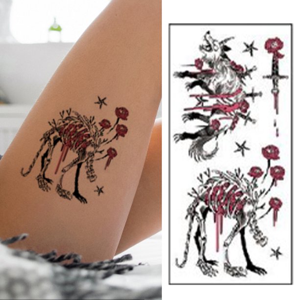 Etiquetas Engomadas Del Tatuaje Desechable 10pcs Hombro Tatuajes Animal Extraíble Tatuajes Impermeable para Adultos Ndcxsfigh Libre de BPA
