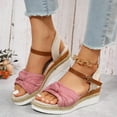 thumbnail image 6 of Mostsola Bow Espadrilles for Women Summer Slingback Sandals Wedges Heels Casual Dress Shoes, 6 of 9