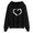 Black, variant on Dyfzdhu Plus Size Hoodies for Women Casual Heart Print Comfy Solid Color Long Sleeve Hooded Sweatshirt, Black L