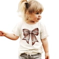 thumbnail image 2 of Football Bow Shirt for Girls and Toddlers Cute Girly Tee for Football Season Natural Shirt 5-6, 2 of 4