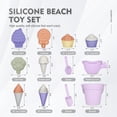 thumbnail image 2 of Juego de 17 piezas de silicona MarcZero de Beach Toys con balde, pala y bolsa, 2 of 9