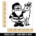 thumbnail image 2 of Santa Claus Standing with Reindeer Christmas Self-Inking Rubber Stamp Ink Stamper - Red Ink - Large 1-1/2 Inch, 2 of 7