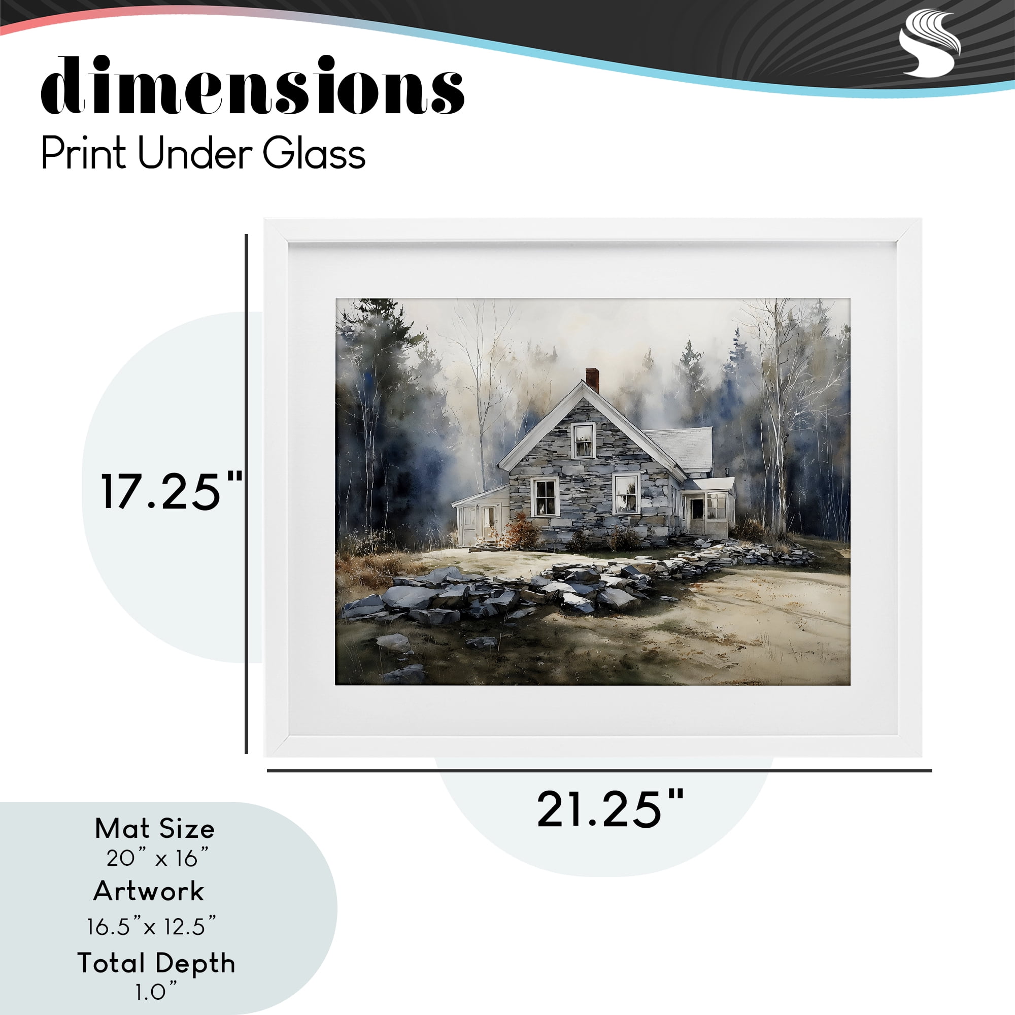 Stupell Industries Rustic Cottage Among the Trees White Framed Print Under Glass, design by Franklyn Gregory