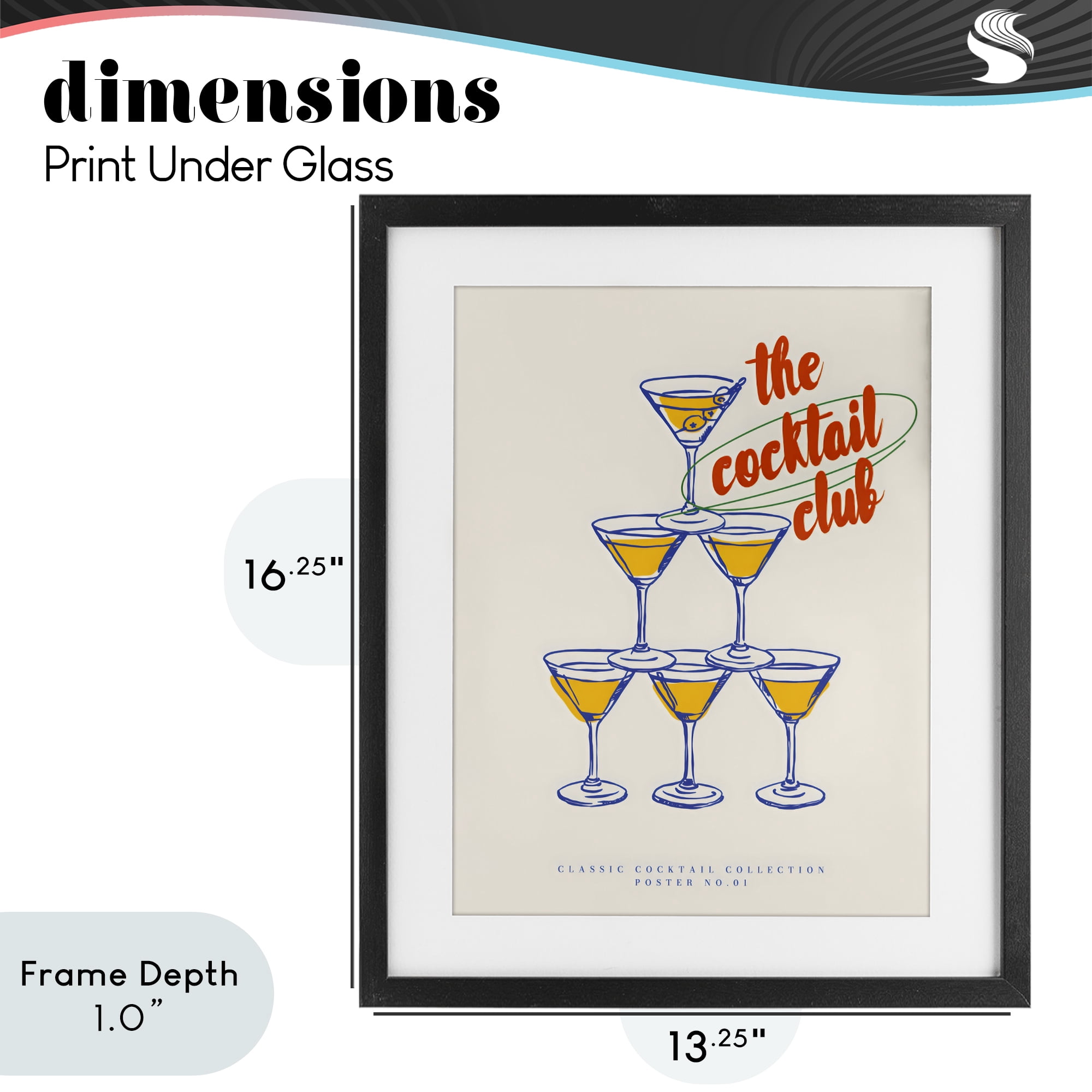 Stupell Industries Tower Toast Cocktail Club Black Framed Print Under Glass, design by The Prints Vibe