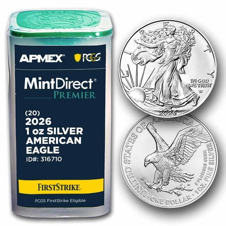 2026 1 oz Silver Eagles (20-Coin MD Premier   PCGS FS® Tube)