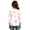 thumbnail image 4 of Abcomgle Kids Long Sleeve Shirt Girls Casual Strawberry Graphic Henley Button Tshirts for Girls Fall Basic Girls Tops Cute Girls Sweatshirts, 4 of 5