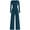 Lake Blue, variant on Jumpsuits for Women Dressy Casual Fall One Piece Outfits Long Sleeve Crew Neck Wide Leg Pants Rompers