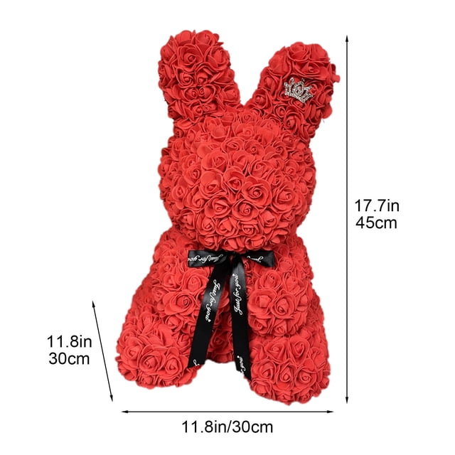 Valentines Day Gifts Valentine's Day Simulated Rose Rabbit Hugging Rabbit Birthday Gift Foam Rabbit Flowers for Valentines Day