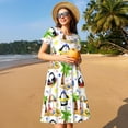 thumbnail image 4 of Balery Penguins On The Beach Vestidos sueltos de manga corta para mujer, vestidos de verano 2025, vestidos casuales de corte A con vuelo., 4 of 6