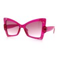 thumbnail image 4 of Womens Thick Plastic Oversized Cat Eye Butterfly Fashion Sunglasses Fuchsia - Burgundy, 4 of 8