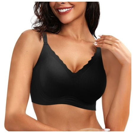 Blphud Plus Size Bra Lingerie for Women Sports Bras for Women Bras for Women Womens Seamless Bras Push Up Bras Soft Wireless Comfort Bralettes Full Coverage Bra Black L
