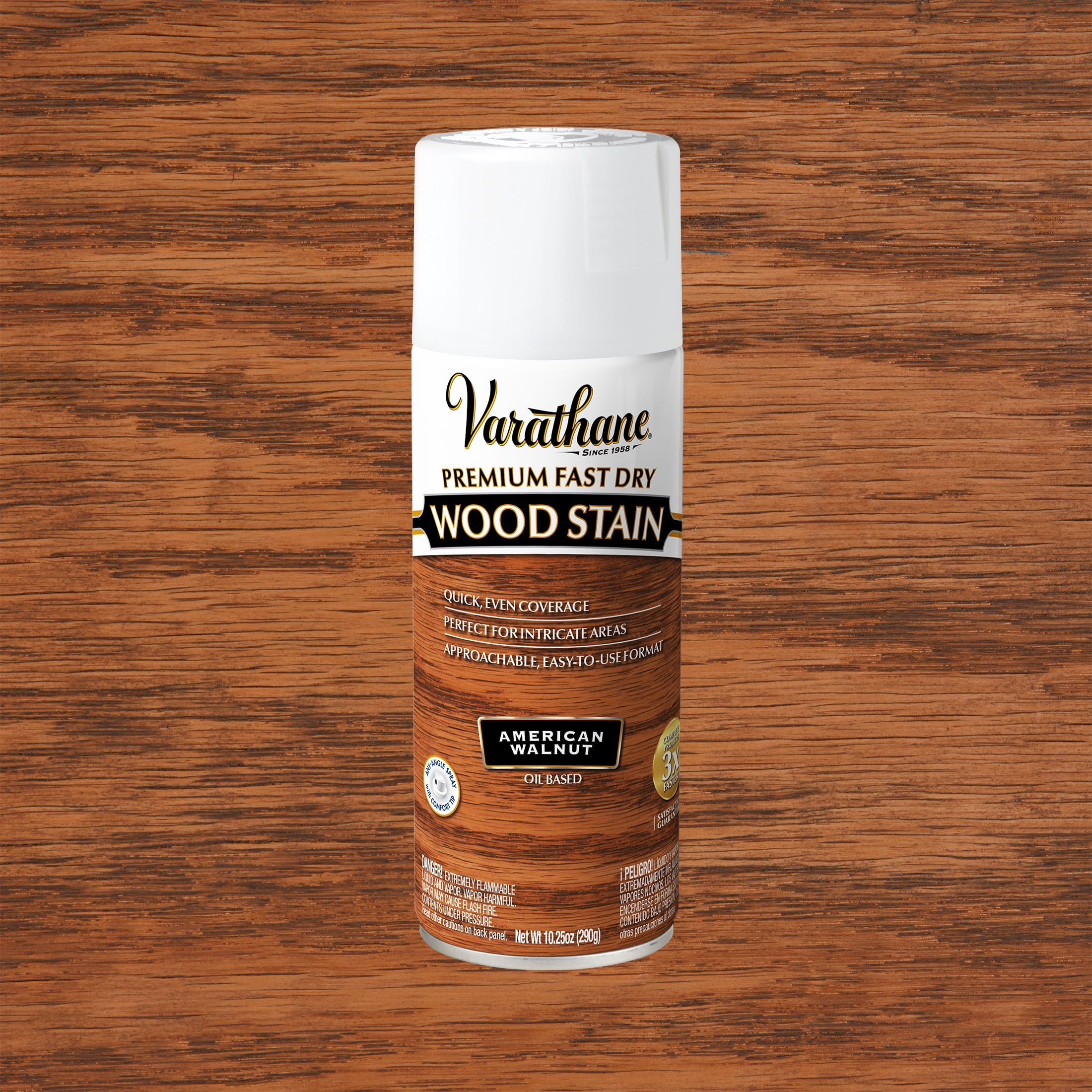 (2 pack) American Walnut, Varathane Premium Fast Dry Wood Stain Spray-386449, 10.25 oz