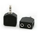 thumbnail image 4 of Adaptador de conector de audio estéreo Troglfold (2 unidades, 3,5 mm, 1 a 2 macho a hembra, doble mono, para auriculares y micrófono), color negro, 4 of 8