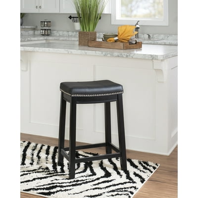 Black Backless Wood Counter Stool, 26 Seat Height, Oman Ubuy - Main Image