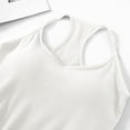 thumbnail image 4 of Fanxing Built in Bra Tank Tops for Women Spaghetti Strap Workout Shelf Bra Camisole Tops Racerback Padded Solid Sports Under Clothes White,M, 4 of 7