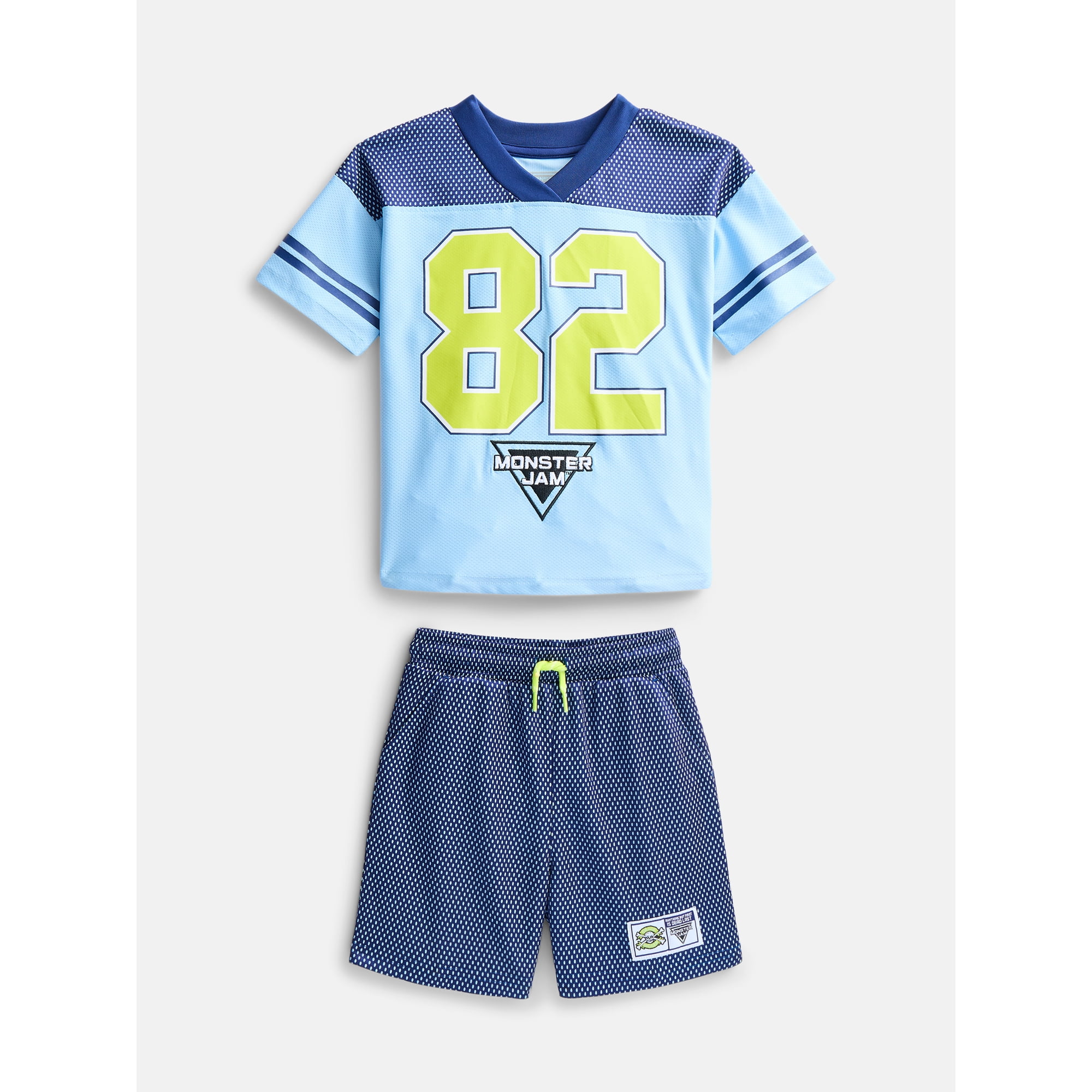 Monster Jam Toddler Boys Short Sleeve Football Tee and Shorts Set, 2 Piece, Sizes 12M-5T