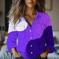 thumbnail image 2 of MESSUEN Button Down Shirts for Women Baggy Shirts Long Sleeve Undershirt for Women Womans Shirts Women Shirt Womens Fall Shirts Casual Shirts for Women Purple S, 2 of 9
