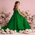 thumbnail image 6 of Girls Floor Length Princess Dresses,Cozy Satin Sleeveless Maxi A Line Solid Color Gown for Pageant Wedding Flower Girl Birthday Party Ceremony Green 11-12 Years, 6 of 6