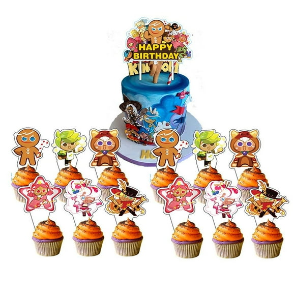 Cookie Run Cake Topper Cupcake Set Party Supplies Decoration Birthday Decor Kit