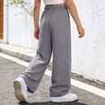 thumbnail image 6 of Krdevn Girls Crinkle Gauze Wide Leg Pants Elastic Waist Casual Summer Kids Solid Trousers,9-10 Years, 6 of 6