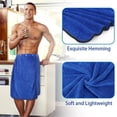 thumbnail image 3 of GoXteam Men's Towel Wrap Swimming Beach Towel Blanket Elastic Waist Towel for Sauna or Gym, Bath Towel Wrap for Men Secure & Adjustable Mens Shower wrap, Blue, 3 of 7