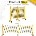 thumbnail image 7 of Riedhoff Metal Expandable Barricade Gate Outdoor,23ft Folding Safety Barrier Gate with 6 Wheels, 7 of 7