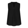 thumbnail image 6 of Otntypg Women's Chiffon Tank Tops Cute Summer Sleeveless V Neck Tunic Blouse Dressy Casual Tops Office Work Shirts Black XL, 6 of 6