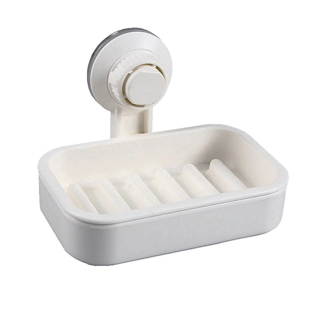 Jabonera de plástico Caja con ventosa Soporte para rejilla de pared Bandeja de drenaje Baño kenally JJ19926-02