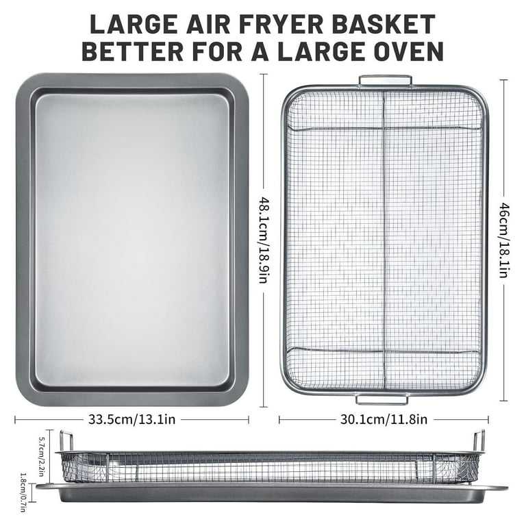 Air Fryer Basket For Oven, 18.1x11.8inch Stainless Steel Large Air