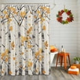 thumbnail image 2 of Shower Curtain 66"W x 72"L Brown Leaves Gray Forest Watercolor Fabric Shower Curtains Set with Hooks Water Repellent Bathroom Curtains Machine Washable Bathroom Accessories, 2 of 6