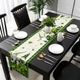 thumbnail image 3 of Gnomes Table Runner 90 Inches Long St. Patricks Day Lucky Leprechaun Shamrock Golden Green Table Runner Dresser Scarves for Dinner Parties Washable Cotton Linen Table Runners 13" x 90", 3 of 6