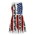 thumbnail image 2 of Jophufed 4Th of July Independence Day American Flag Print Midi Patriotic Beach Sundress,Women Fashion Summer Casual Sexy Sleeveless Round Neck Dress, 2 of 4