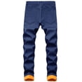 thumbnail image 2 of QHFBli Mens Lined Jeans Straight Leg Stretch Winter Warm Denim Pants, 2 of 6