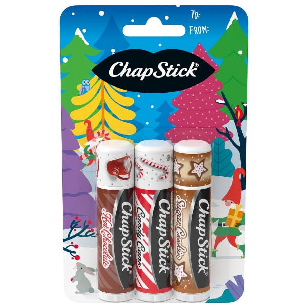 (2 pack) ChapStick Holiday Hot Chocolate, Candy Cane and Sugar Cookie Lip Balm, 0.15oz, 3 Pack