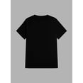 thumbnail image 3 of His & Hers Valentine's Day T-Shirts, Black with White Spider Web Design, Short Sleeve Crew Neck, Stretchy Polyester Blend, Casual Summer & Spring Wear for Couples Tee For Adult, Men, Women, Teen, Tee, 3 of 4