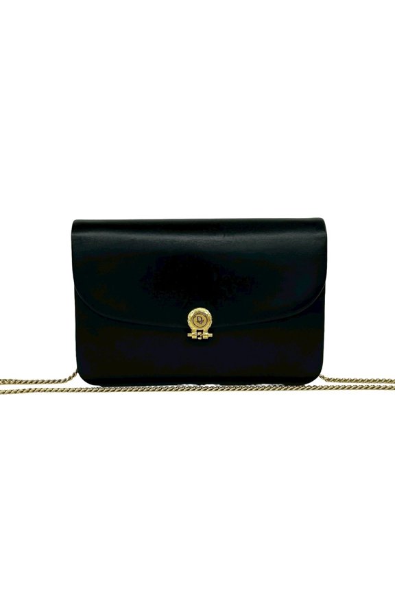 Pre-Owned Christian Dior Vintage CD Logo Hardware Leather Mini Shoulder Bag Semi-Shoulder Black...
