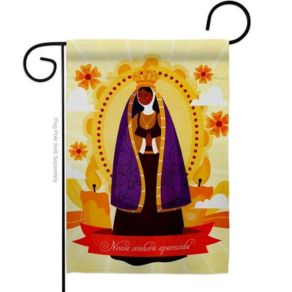 Ornament Collection G190073-BO Our Lady of Aparecida Religious Faith Double-Sided Decorative Garden Flag, Multi Color