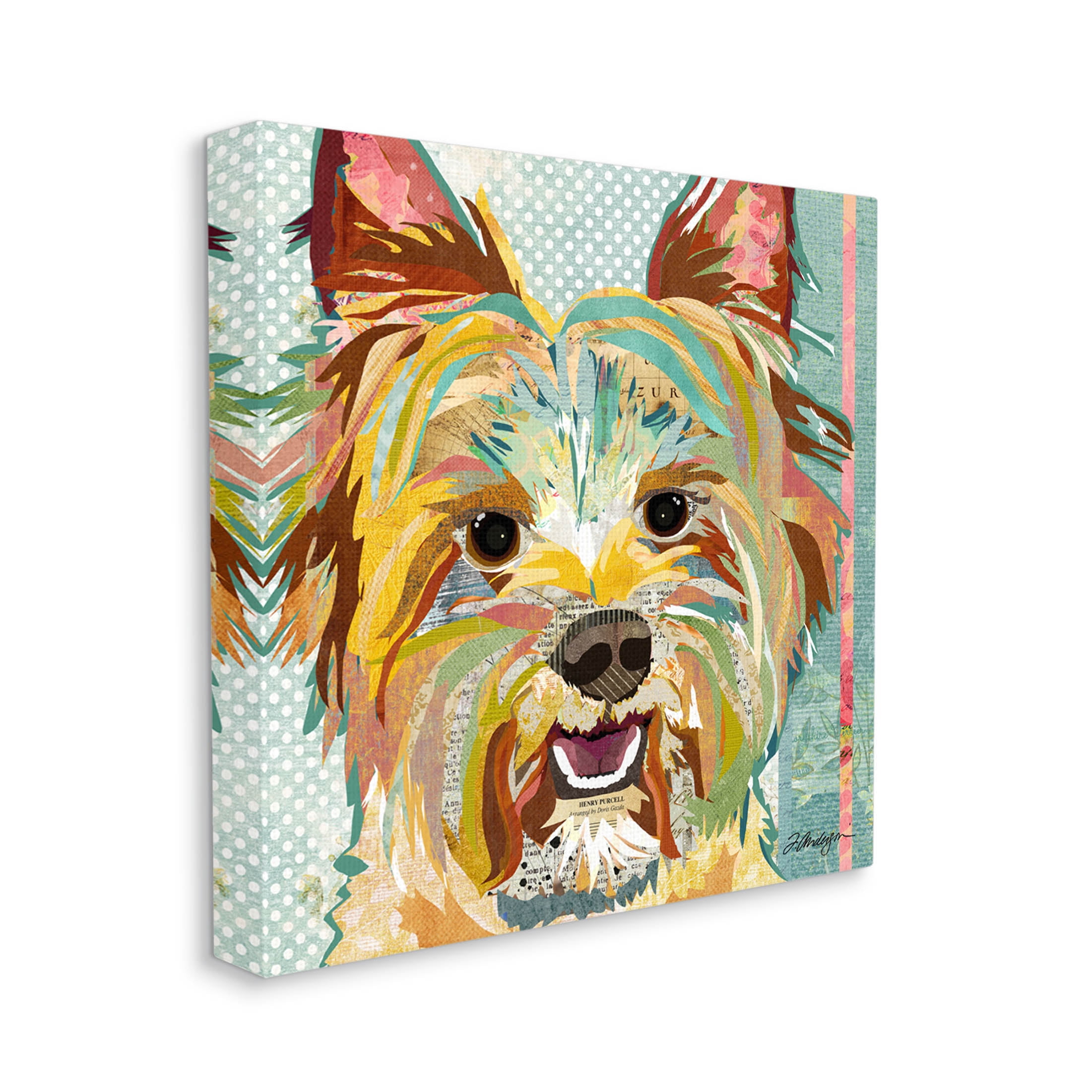 Stupell Industries Happy Terrier Pet Portrait Collage Graphic Art Gallery Wrapped Canvas Print Wall Art, Design by Traci Anderson